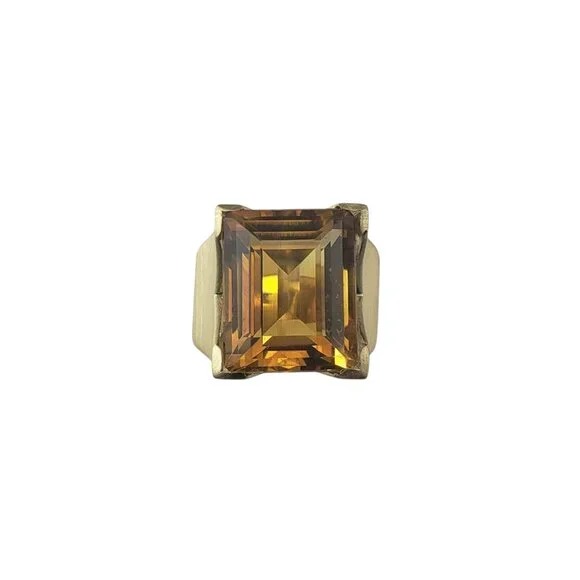 18 Karat Yellow Gold Citrine Ring Size 5 #22647 - Picture 1 of 8